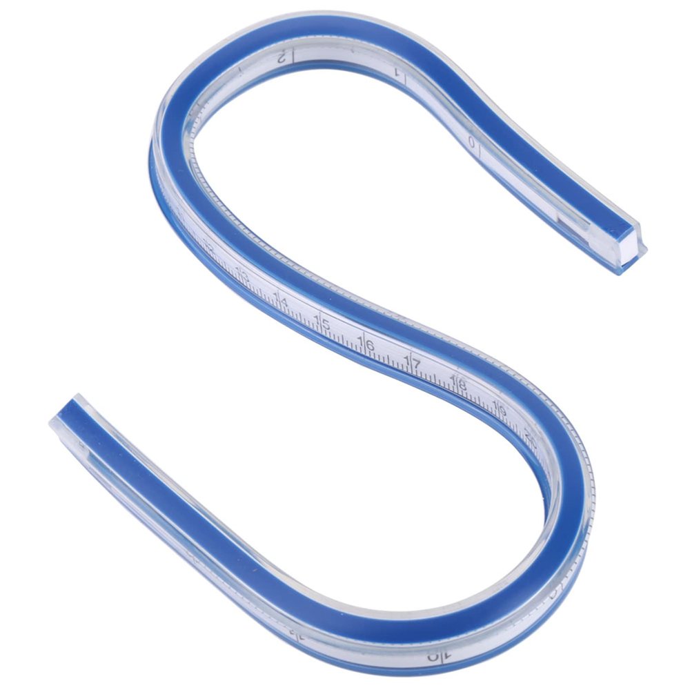 Tnfeeon Flexible Plastic Curves Ruler - Dual-Sided Design Tool for Builders and Artists (30 cm/11.8in)