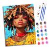 XXHXIE Paint by Numbers for Adults, African Girl with Unique Hairstyle, DIY Painting Kit, 40 x 50 cm, Framed view 1