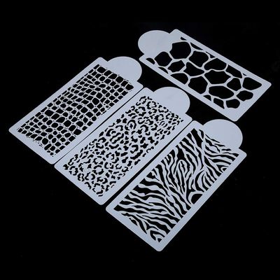 FILFEEL Reusable Cake Stencils, 4-Piece Set