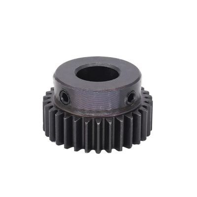 1-Pc. 30T Spur Gear, Module 1, Blackened Carbon Steel, 7 mm Bore