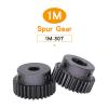 1-Pc. 30T Spur Gear, Module 1, Blackened Carbon Steel, 7 mm Bore view 2
