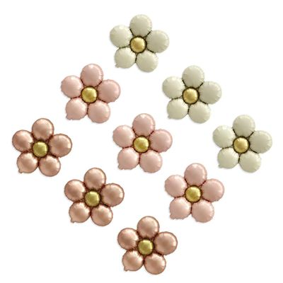Sanu Belle Flower Foil Balloons 9 Pack (White/Pink/Rose Gold) 20 Inch