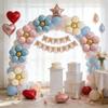 Sanu Belle Flower Foil Balloons 9 Pack (Blue/Pink/White) 20 Inch view 4
