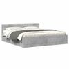 Refined Double Bed Frame with Slatted Base, Storage and Headboard, Concrete Gray, 180 x 200 cm view 2