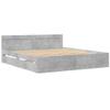 Refined Double Bed Frame with Slatted Base, Storage and Headboard, Concrete Gray, 180 x 200 cm view 3