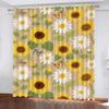 YNIOFU Floral Blackout Curtains, Sunflower and Daisy Design, 117 x 230 cm, 2 Panels view 2