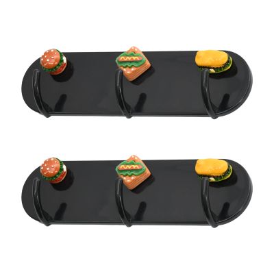 Rieoany 2-Pack Magnetic Key Holder with 3 Sturdy Hooks