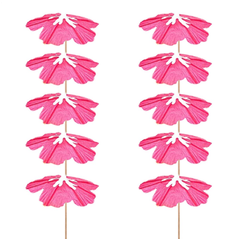 Cocktail Umbrella Picks - Hawaiian Party | 10 Paper Umbrellas for Tropical Drinks