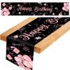Birthday Table Runner, Black-Pink view 1