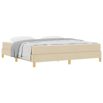 vidaXL Box Spring Bed with Mattress Cream 180 x 200 cm Fabric