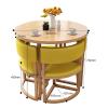 Small Round Dining Table Set for 4 People – Modern Desk-and-Chair Combination for the Office, Stylish Dining Table for Lounge and Living Room, Perfect for Business Meetings (Size: Sty view 4