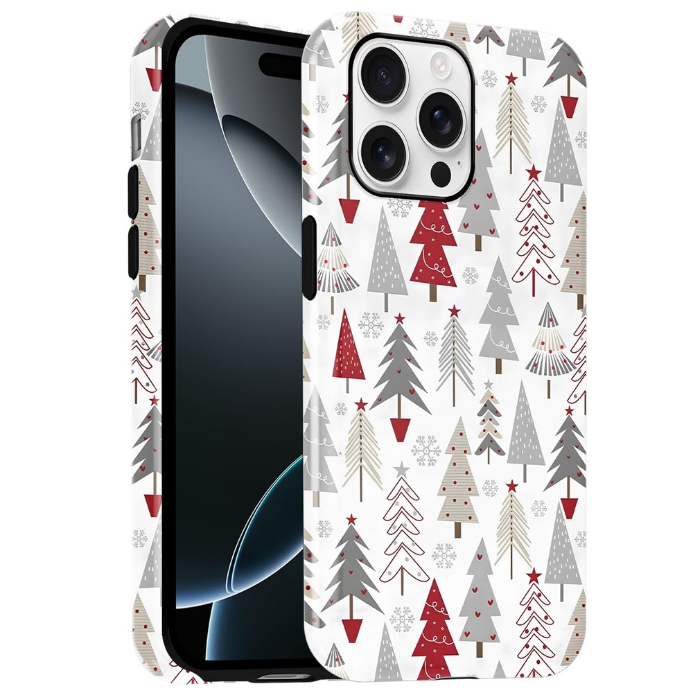 Phoona 2-in-1 Christmas Case for iPhone XR 6.1-inch, Colorful Holiday Design