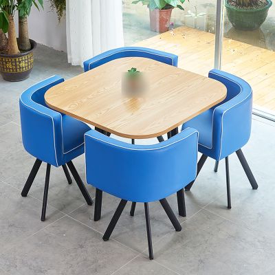 Small Retro Dining Set for 4 – Table and Chairs, Space-Saving Design (Style 5)