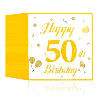 50th Birthday Party Napkins, 40 Pack