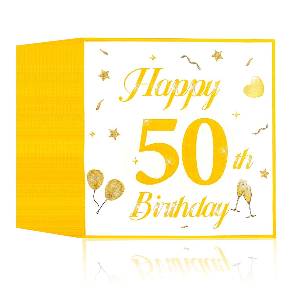 50th Birthday Party Napkins, 40 Pack