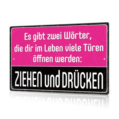 Putuo Decor Funny Metal Sign 'Push and Pull'