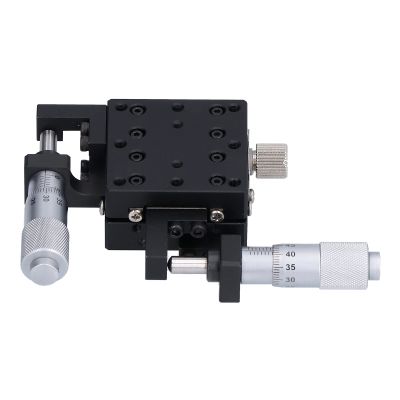 XY Linear Stage, Cross-Roller Micrometer Translation Stage, 40 x 40 mm, M2WG A40, Black Anodized Aluminum Alloy