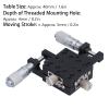 XY Linear Stage, Cross-Roller Micrometer Translation Stage, 40 x 40 mm, M2WG A40, Black Anodized Aluminum Alloy view 3