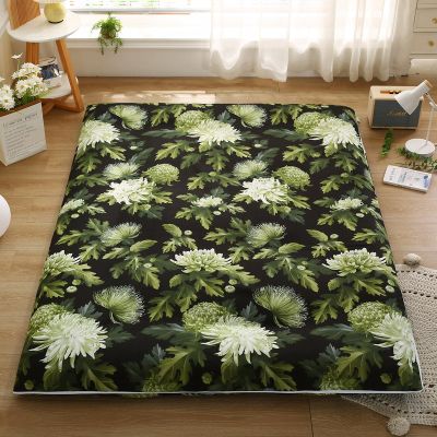 Floor Futon Mattress Cover, Vintage Floral, Full Zipper, Washable, Dust-Resistant, Size 90 x 200 cm, Color E