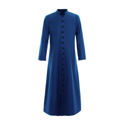 Men's Roman Altar Server Cassock Robe, Blue, XL