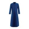 Men's Roman Altar Server Cassock Robe, Blue, XL view 1