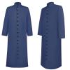Men's Roman Altar Server Cassock Robe, Blue, XL view 2