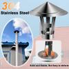 304 Stainless Steel Chimney Rain Cap with Bird Guard, Round, 80–160 mm (110 mm) view 2