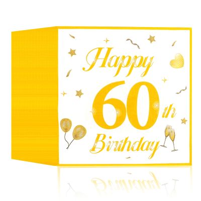 60th Birthday Party Napkins, 40 Pack