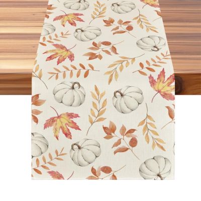 GWAWG Pumpkins Maple Leaves Autumn Table Runner
