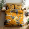 Tropical Jungle Leaves Rainforest Duvet Cover Set 240 x 220 cm, 3-Piece, Golden Yellow view 2