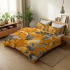 Tropical Jungle Leaves Rainforest Duvet Cover Set 240 x 220 cm, 3-Piece, Golden Yellow view 4