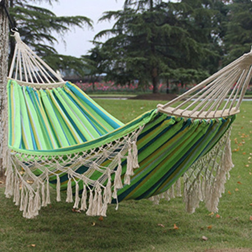 GWFBLID Outdoor Double Hammock with Straps, 200 kg Capacity