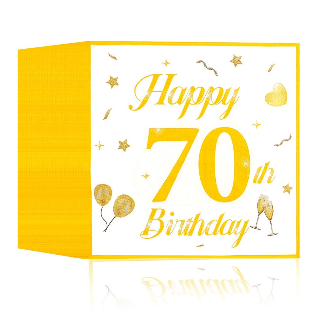 70th Birthday Party Napkins, 40 Pack