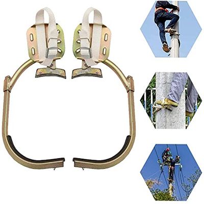 Adjustable Tree-Climbing Spikes with Safety Harness, Easy-to-Use Pole-Climbing Equipment for Electrical Workers and Hunters (Model: Set-450, Size: 400)