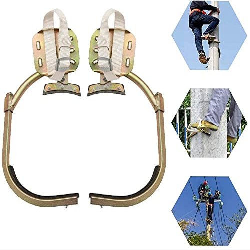 Adjustable Tree-Climbing Spikes with Safety Harness, Easy-to-Use Pole-Climbing Equipment for Electrical Workers and Hunters (Model: Set-450, Size: 400)