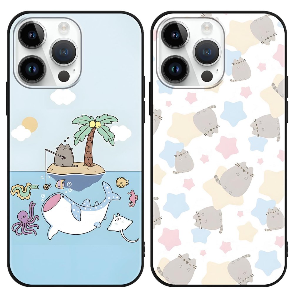 Stradvnaly 2-Pack Black Cat Pattern Cases for Apple iPhone 16 Pro 6.3-inch