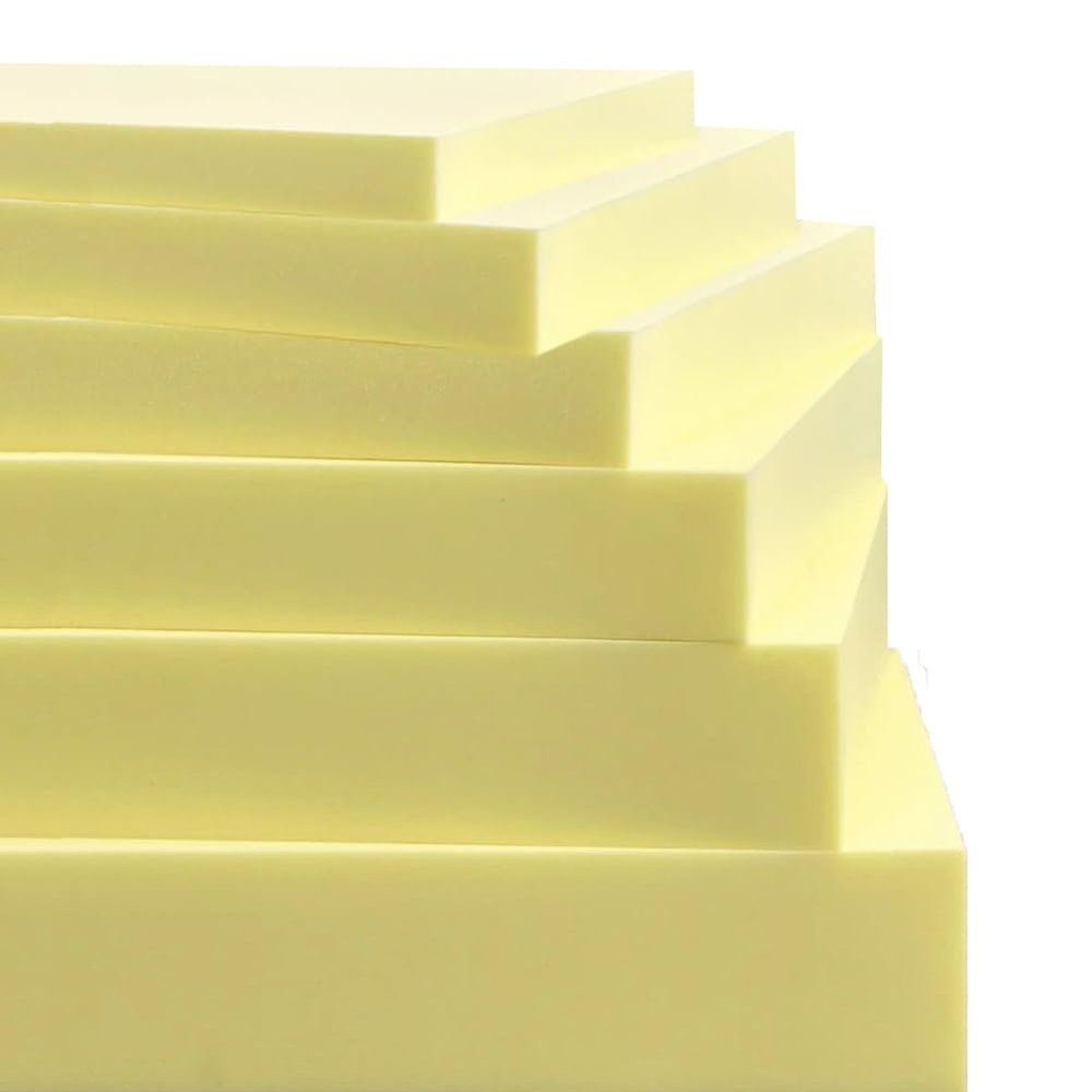 High-Density 35D Yellow Foam Cushion Sheet, 3 cm Thick, 40 x 40 cm, 1 Piece