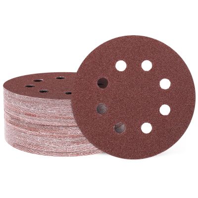 QUARKZMAN 50-Pack 5-Inch 40-Grit 8-Hole Hook-and-Loop Sanding Discs
