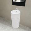 HaoChrymec White Round Ceramic Pedestal Sink, 400 x 415 x 860 mm view 1