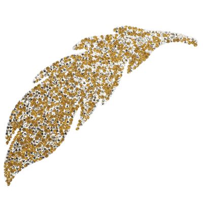 PartyKindom Rhinestone Leaf Iron-On Patch