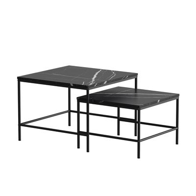 Vicco Ramio Coffee Table Set, Black Marble, 60 x 60 cm