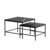 Vicco Ramio Coffee Table Set, Black Marble, 60 x 60 cm view 1