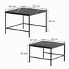 Vicco Ramio Coffee Table Set, Black Marble, 60 x 60 cm view 2