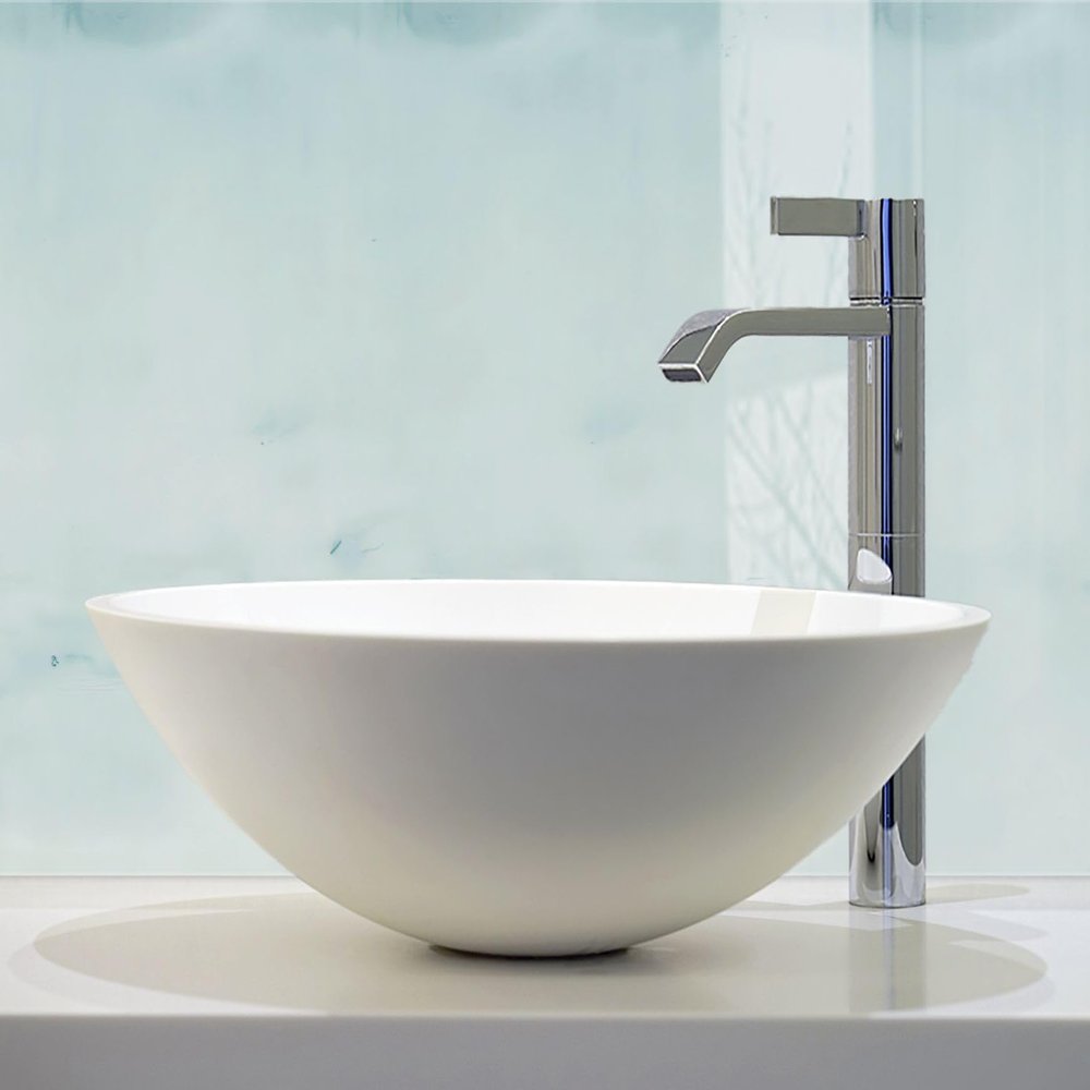 timalo Sink and Bathtub Wall Panel 60 x 40 cm – Acrylic Glass, Blue-Green Concrete