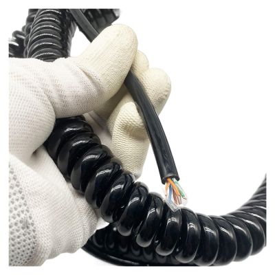 WUSHADEHANS Retractable 8-Core Coiled Extension Cable, 11 m Stretch