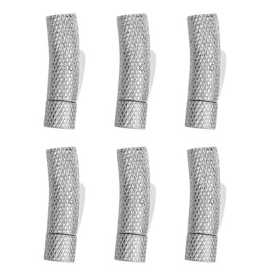 DELORIGIN 6 Pack Leather Cord End Caps 6.5mm Stainless Steel