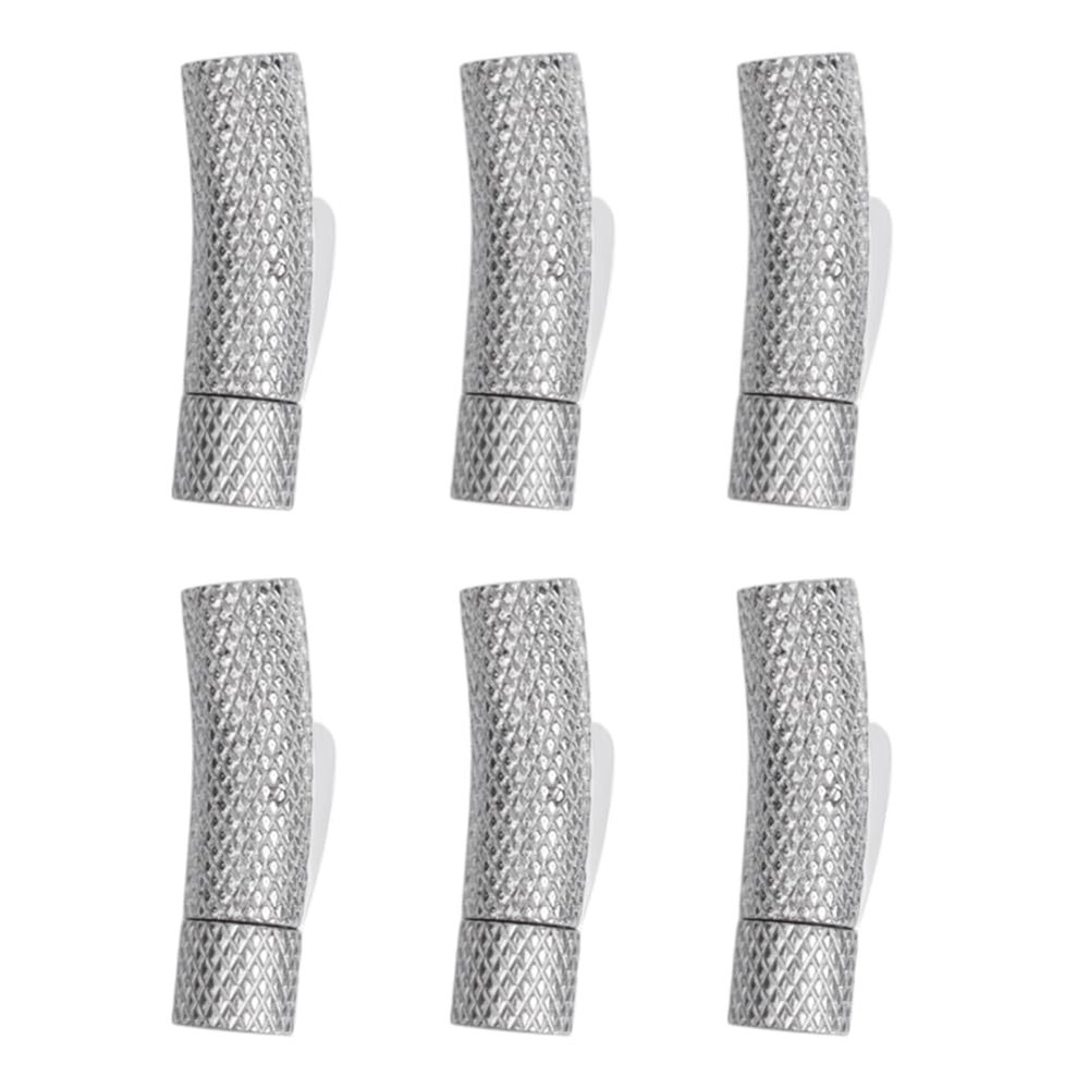 DELORIGIN 6 Pack Leather Cord End Caps 6.5mm Stainless Steel