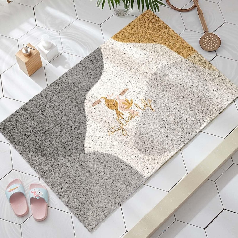 Suixtil Loofah Bath Mat, Non-Slip, Quick-Drying, Mold-Resistant PVC Shower Mat, for Indoor Showers/Baths, 120 x 180 cm (C)