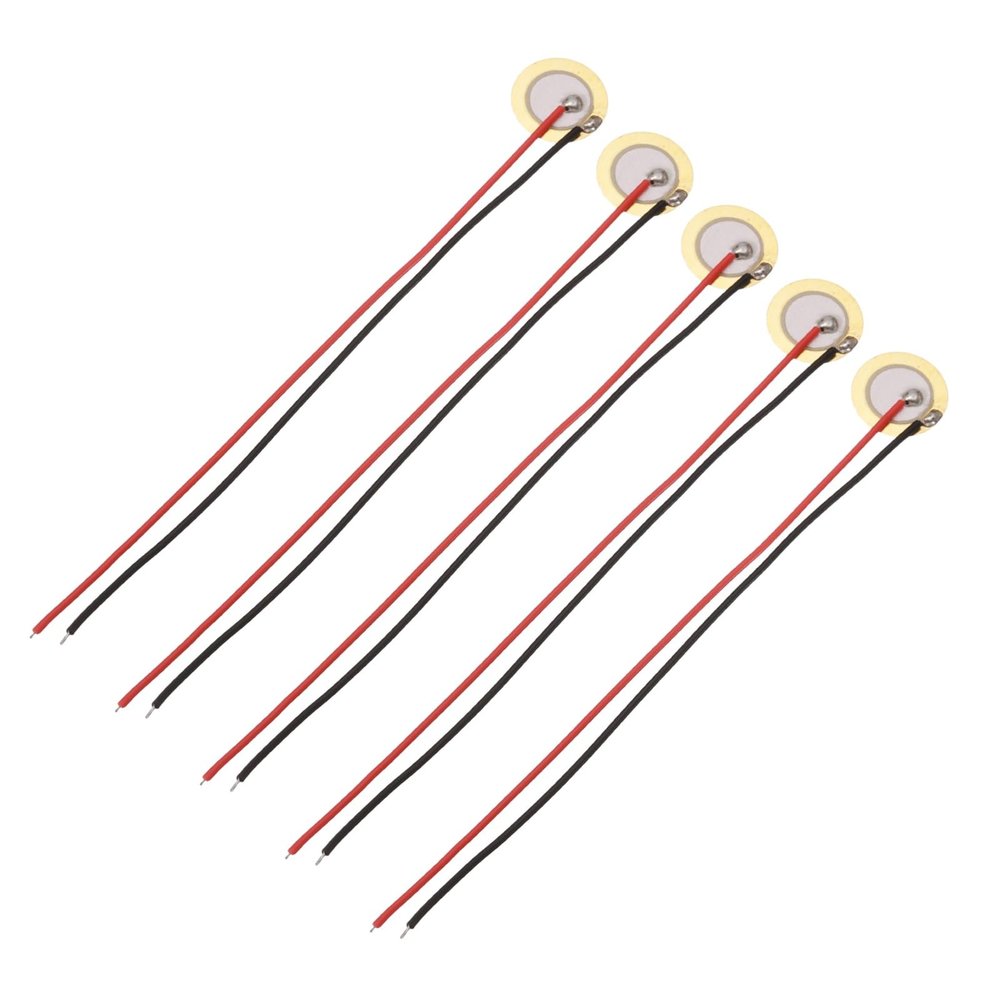 sourcing map 10 mm Piezoelectric Discs, Acoustic Pickup Transducers, Microphones, Triggers, Buzzers, Drum, Guitar, 5-Pack