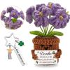 Joycabin Thank You Gifts - Knitted Purple Flower Keychain view 1